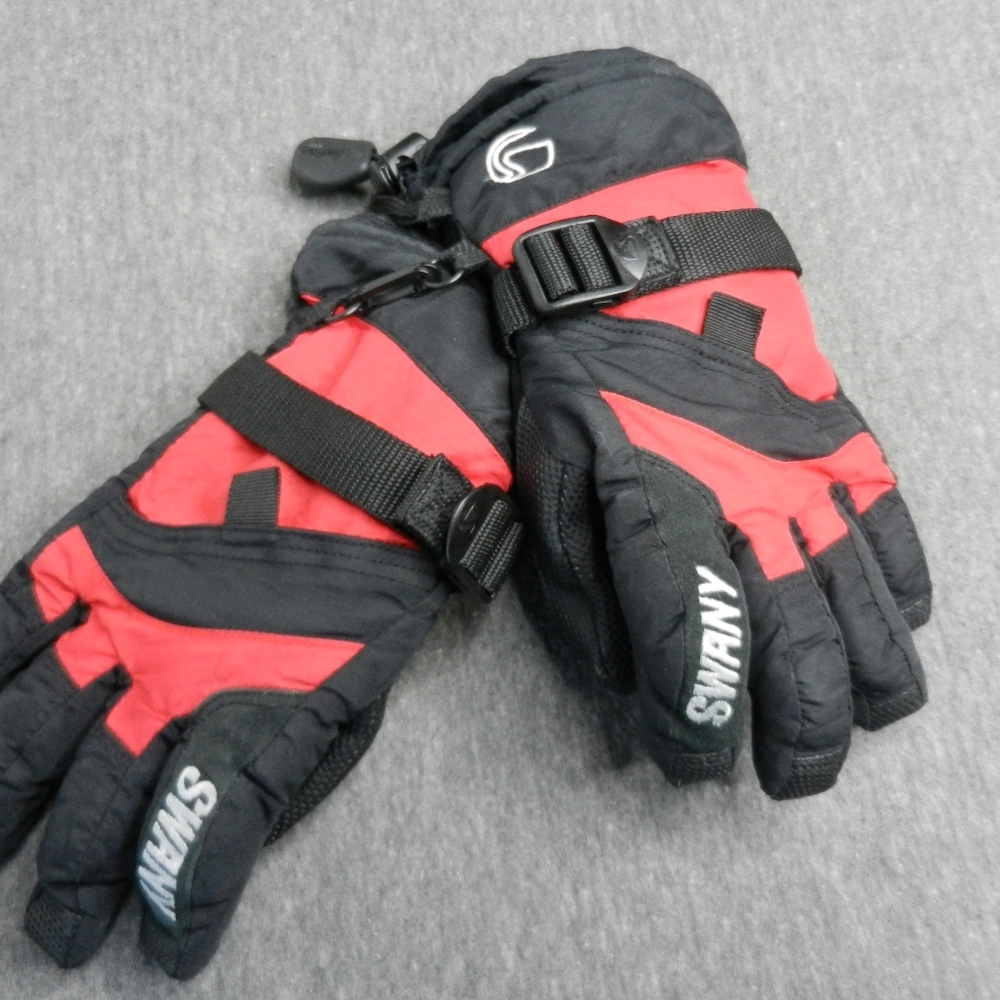 Swany‎ Gloves Boys Size Medium Red Black Insulated Adjustable Skiing - Picture 2 of 11